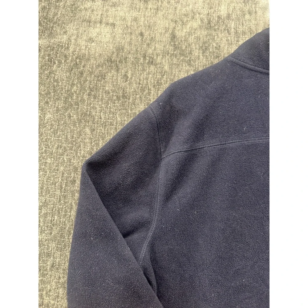 Croft & Barrow Fleece Jacket Mens Navy Blue Mock Neck Quarter Zip Warm Outerwear